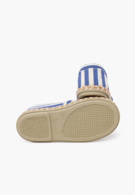 Espadrilles rayures style camping bande élastique Bleu+Vert 3 - vertbaudet enfant 