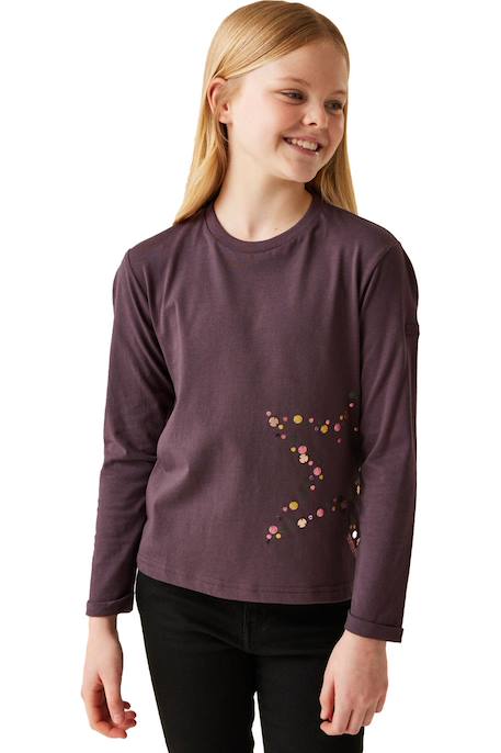 T-shirt enfant manches longues coton wenbie iii Prune sombre 4 - vertbaudet enfant 
