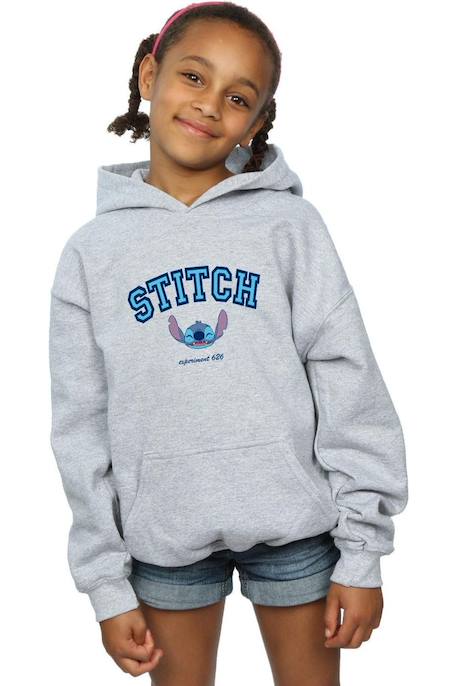 Sweat à capuche coton Stitch disney Gris chiné 3 - vertbaudet enfant 
