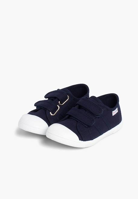 Baskets en toile avec scratchs pour enfant Blanc+Bleu denim+Bleu marine+Gris+Jaune+Sable+Vert fougère 16 - vertbaudet enfant 
