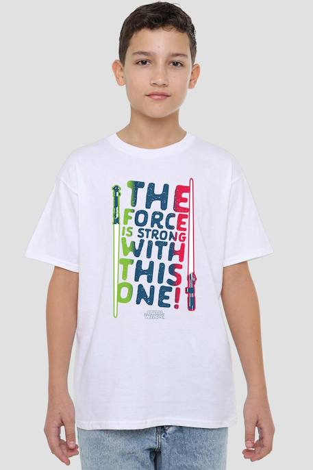 T-shirt manches courtes coton star wars force is strong Blanc 4 - vertbaudet enfant 