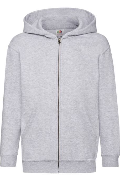 Veste à capuche coton classic Gris chiné 1 - vertbaudet enfant 