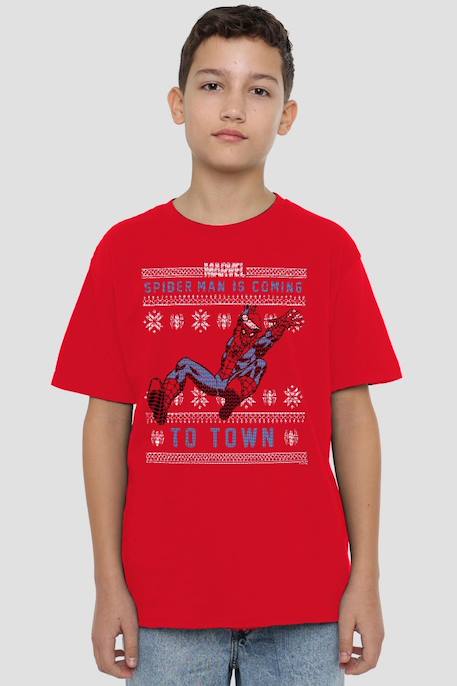 T-shirt de noël Spiderman coton Rouge 4 - vertbaudet enfant 