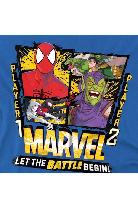 T-shirt coton let the battle begin Bleu roi 3 - vertbaudet enfant 