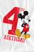 T-shirt 4ème anniversaire motif mickey mouse coton disney Blanc 3 - vertbaudet enfant 