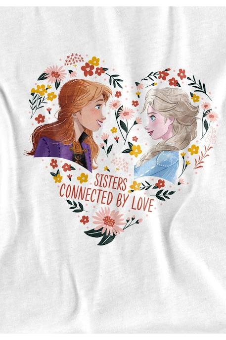 T-shirt coton la reine des neiges sisters connected by love Blanc 3 - vertbaudet enfant 