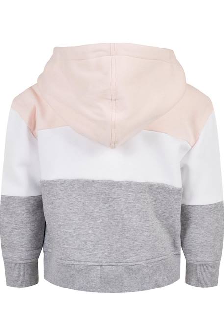 Sweat à capuche coton Rose clair / blanc / gris 2 - vertbaudet enfant 