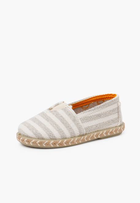 Espadrilles rayures style camping bande élastique Bleu+Écru+Vert 8 - vertbaudet enfant 