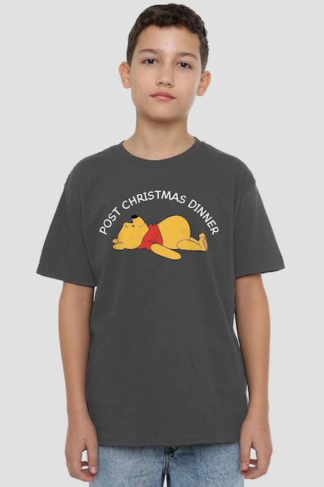 T-shirt coton Noel  winnie l'ourson christmas dinner Charbon 3 - vertbaudet enfant 