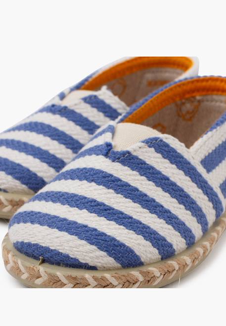Espadrilles rayures style camping bande élastique Bleu+Vert 6 - vertbaudet enfant 