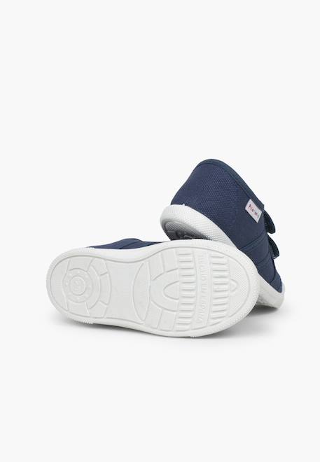 Baskets en toile avec scratchs pour enfant Blanc+Bleu denim+Bleu marine+Gris+Jaune+Sable+Vert fougère 9 - vertbaudet enfant 