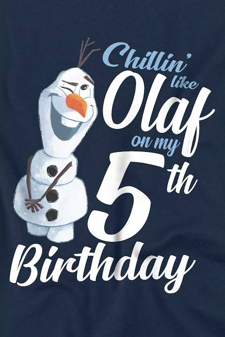 T-shirt olaf coton la reine des neiges chillin like olaf Bleu marine 3 - vertbaudet enfant 