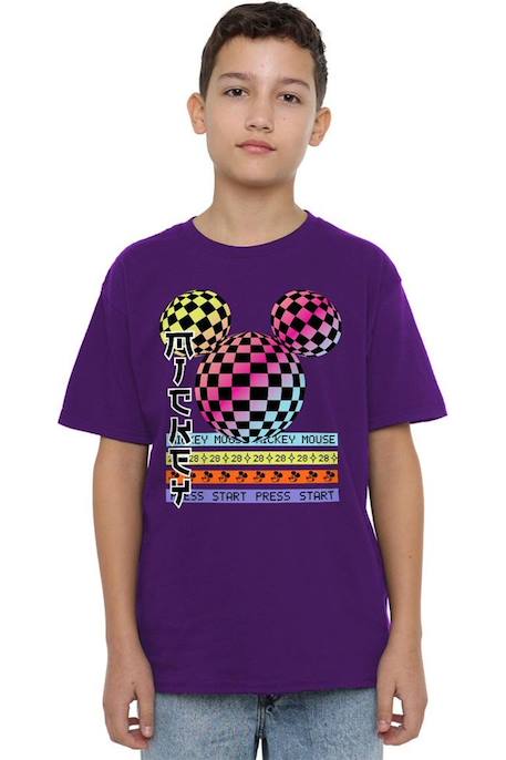 T-shirt coton mickey mouse press start Violet 4 - vertbaudet enfant 