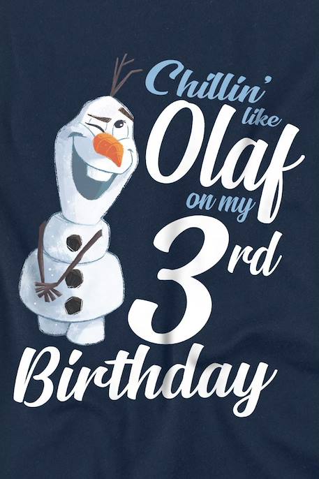 T-shirt olaf coton la reine des neiges chillin like olaf Bleu marine 3 - vertbaudet enfant 