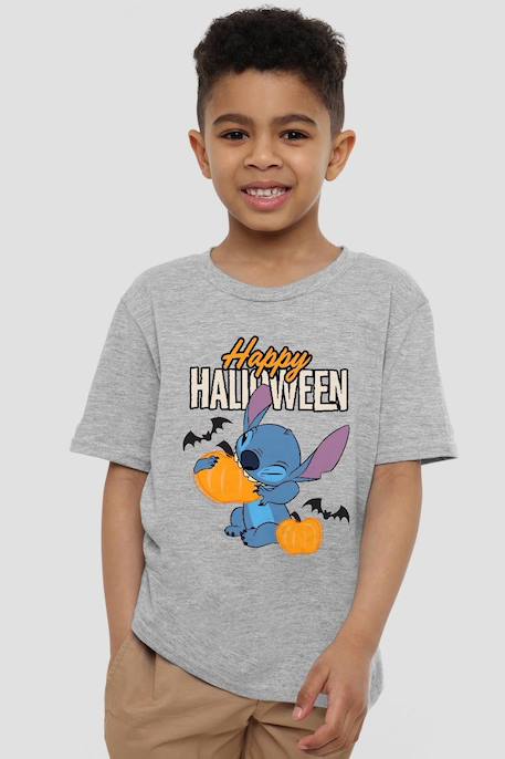 T-shirt coton happy halloween Gris chiné 4 - vertbaudet enfant 