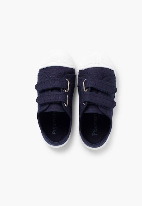 Baskets en toile avec scratchs pour enfant Blanc+Bleu denim+Bleu marine+Gris+Jaune+Sable+Vert fougère 17 - vertbaudet enfant 
