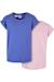T-shirts coton bio Bleu barbeau / rose clair 1 - vertbaudet enfant 