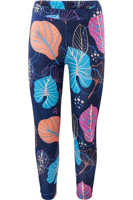 Legging motif/style feuilles tropicales  pike Bleu marine 1 - vertbaudet enfant 