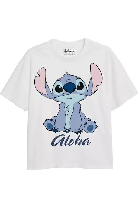 T-shirt manches courtes coton aloha Stitch Blanc 1 - vertbaudet enfant 