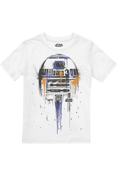 Fille-T-shirt motif r2-d2 dégoulinant coton star wars