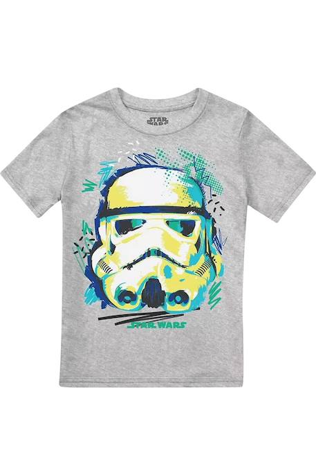T-shirt motif croquis de trooper coton star wars Gris chiné 1 - vertbaudet enfant 