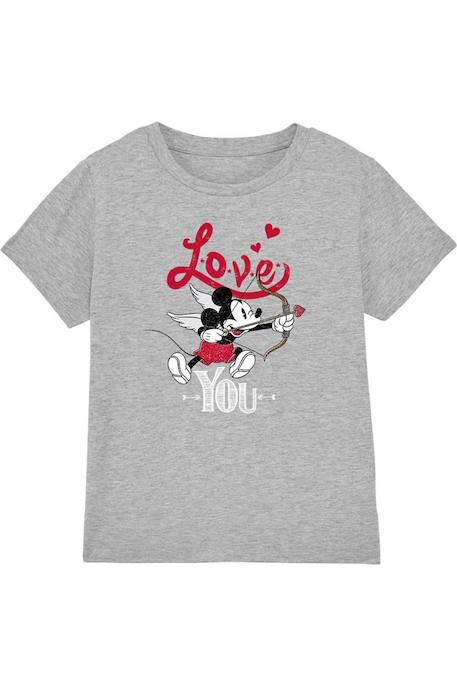 T-shirt coton disney love you Gris chiné 1 - vertbaudet enfant 