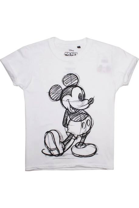 Fille-T-shirt motif croquis de mickey mouse coton disney