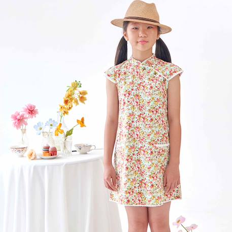 Robe liberty annam Vert d'eau rouge 6 - vertbaudet enfant 