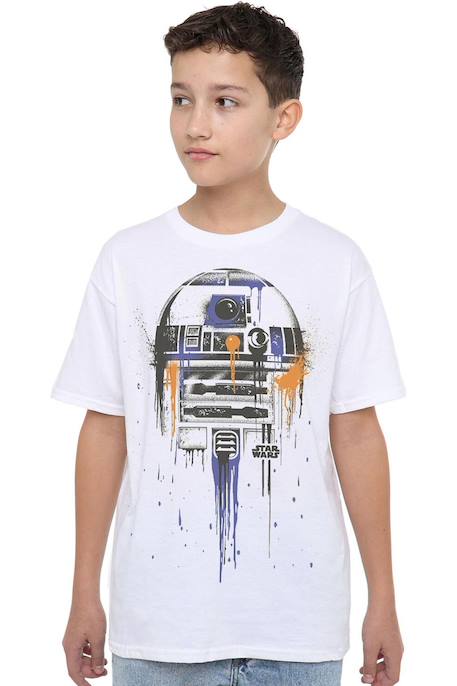 T-shirt motif r2-d2 dégoulinant coton star wars Blanc 3 - vertbaudet enfant 