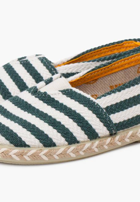 Espadrilles rayures style camping bande élastique Bleu+Vert 12 - vertbaudet enfant 