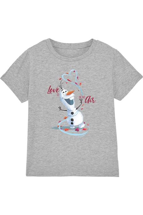 T-shirt olaf coton la reine des neiges love is in the air Gris chiné 1 - vertbaudet enfant 