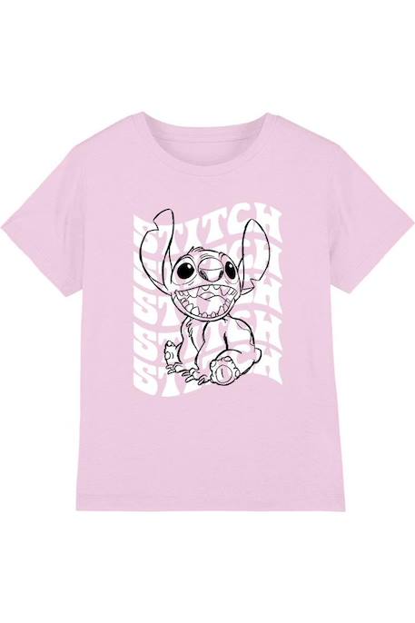 T-shirt motif croquis et nom répété coton Rose 1 - vertbaudet enfant 