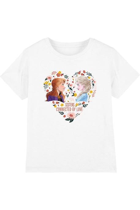 Fille-T-shirt coton la reine des neiges sisters connected by love