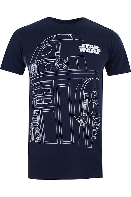 T-shirt motif contour de r2-d2 coton star wars Bleu marine 1 - vertbaudet enfant 