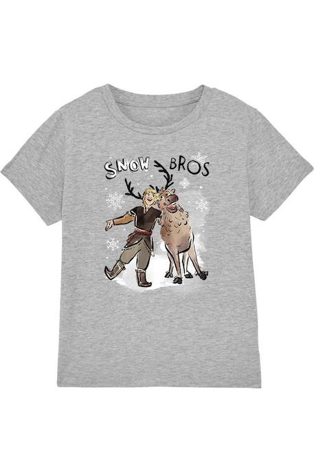 T-shirt coton la reine des neiges snow bros Gris chiné 1 - vertbaudet enfant 