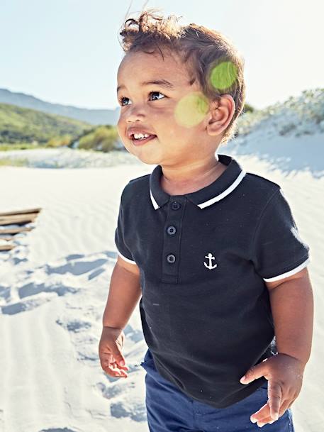 Polo bébé personnalisable marine 1 - vertbaudet enfant 