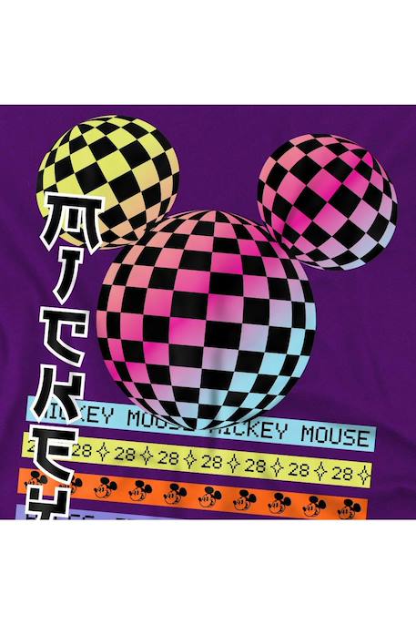 T-shirt coton mickey mouse press start Violet 3 - vertbaudet enfant 