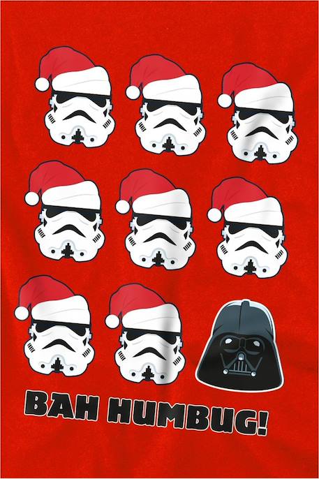 T-shirt motifs stormtrooper et dark vador coton star wars bah humbug Rouge 2 - vertbaudet enfant 