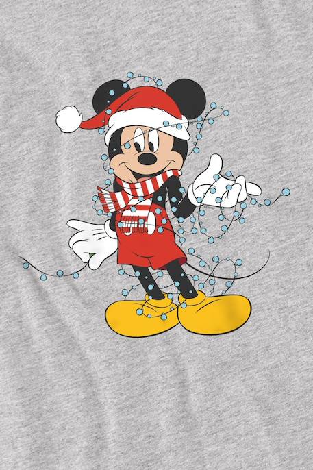 T-shirt motifs mickey mouse et lumières de noël coton disney Gris chiné 2 - vertbaudet enfant 