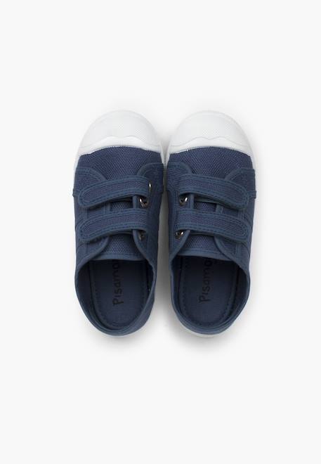 Baskets en toile avec scratchs pour enfant Blanc+Bleu denim+Bleu marine+Gris+Jaune+Sable+Vert fougère 11 - vertbaudet enfant 