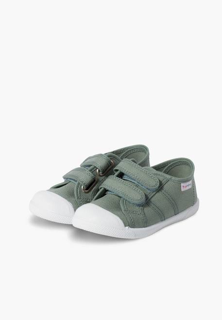 Baskets en toile avec scratchs pour enfant Blanc+Bleu denim+Bleu marine+Gris+Jaune+Sable+Vert fougère 38 - vertbaudet enfant 