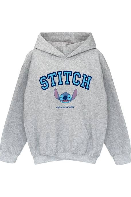 Sweat à capuche coton Stitch disney Gris chiné 1 - vertbaudet enfant 