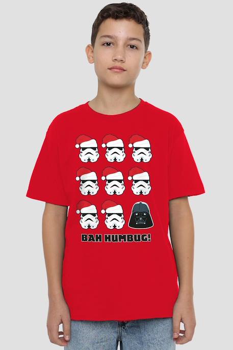 T-shirt motifs stormtrooper et dark vador coton star wars bah humbug Rouge 3 - vertbaudet enfant 