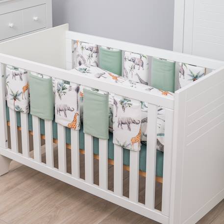 Tour de lit modulable et réversible safari Safari, vert, gris, blanc 5 - vertbaudet enfant 