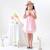 Robe demoiselle d'honneur   col fleuri   alizee Rose poudré jaune fleuri 6 - vertbaudet enfant 