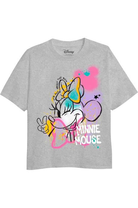 T-shirt motif minnie mouse coton disney Gris chiné 1 - vertbaudet enfant 