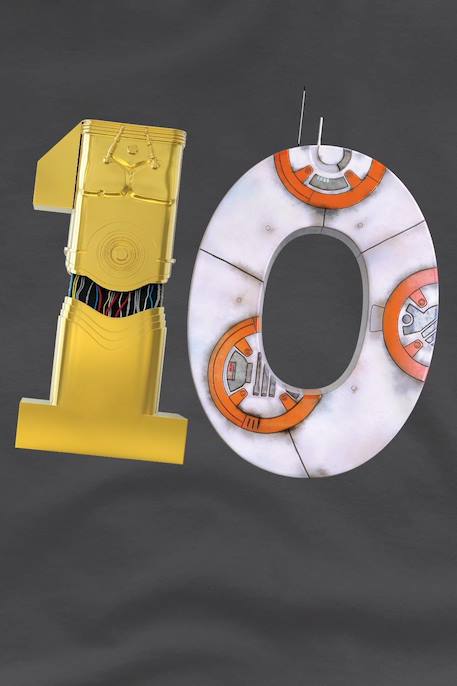 T-shirt motifs c-3po et bb-8 coton star wars 10 Charbon 2 - vertbaudet enfant 