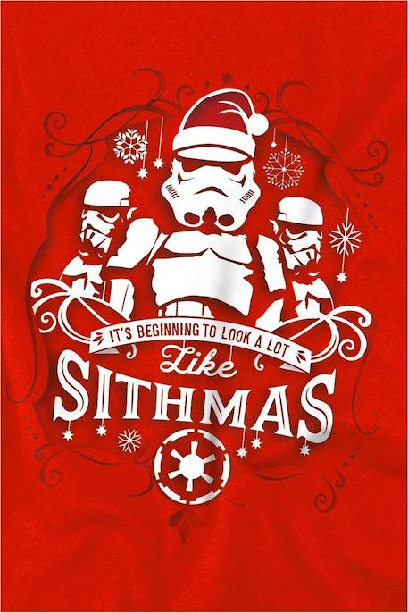 T-shirt de noël coton star wars beginning to look a lot like sithmus Rouge 2 - vertbaudet enfant 