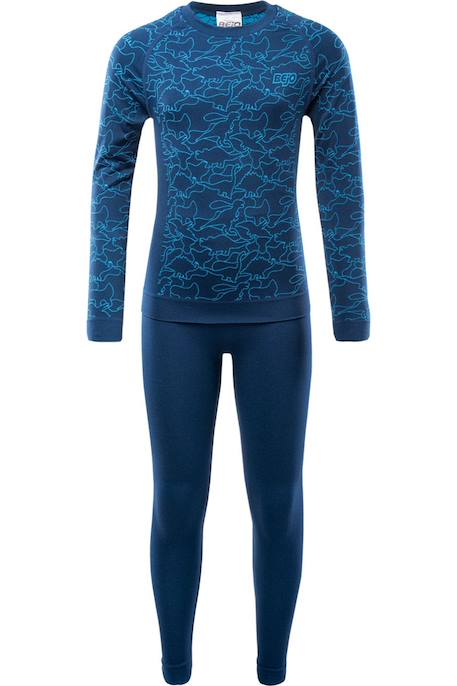 Ensemble sous-vêtements thermiques grar nylon ii Bleu / bleu danube+Noir / gris foncé 1 - vertbaudet enfant 