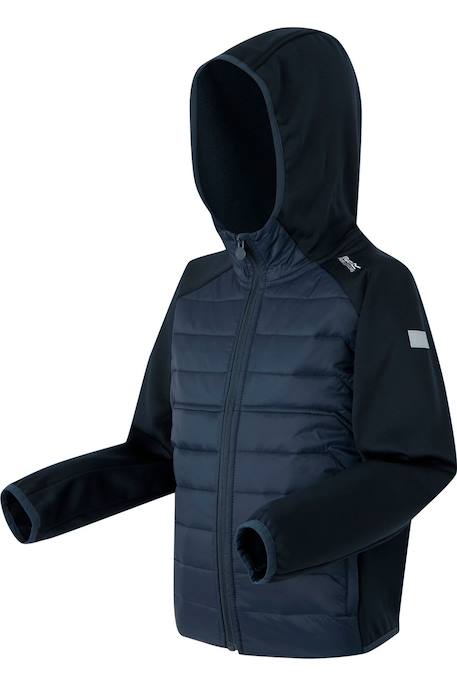 Veste hybride kielder  ix Bleu marine+Vanille clair / pêche foncée 3 - vertbaudet enfant 